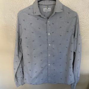 🌈Airplane pattern gray long sleeve shirt